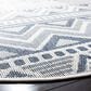 Safavieh Bermuda 8" Round Cream and Navy Indoor/Outdoor Area Performance Rug, , large