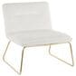 Lumisource Casper Accent Chair in Cream Velvet and Gold, , large
