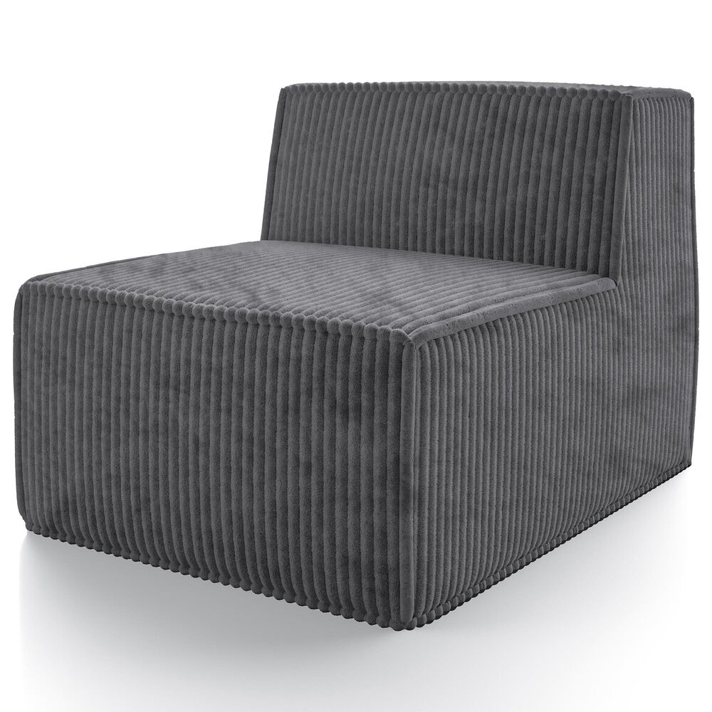 Furniture of America Facil 3-Piece Modular Armless Sofa in Dark Gray, , large