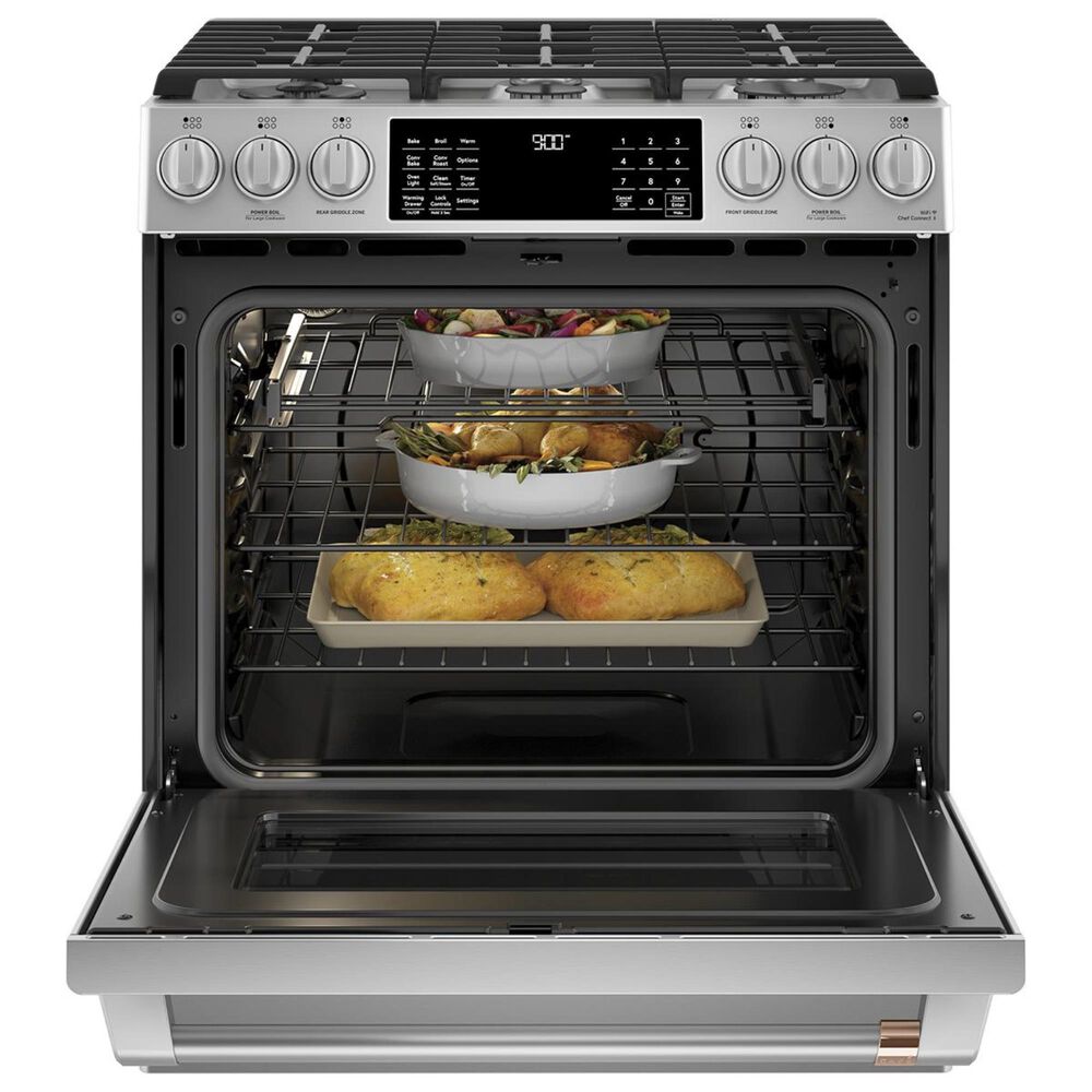 Cafe 30&quot; Slide-In Dual Fuel Range in Stainless Steel, , large