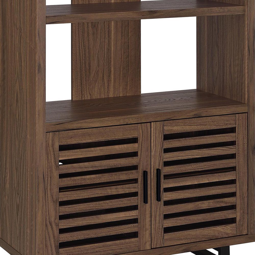 Pacific Landing Maddox 2-Piece L-desk and Bookcase Set in Black and Walnut, , large