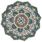L&R Resources Sinuous Eclectic Floral Mandala 4" Scalloped Green and Multicolor Area Rug, , large
