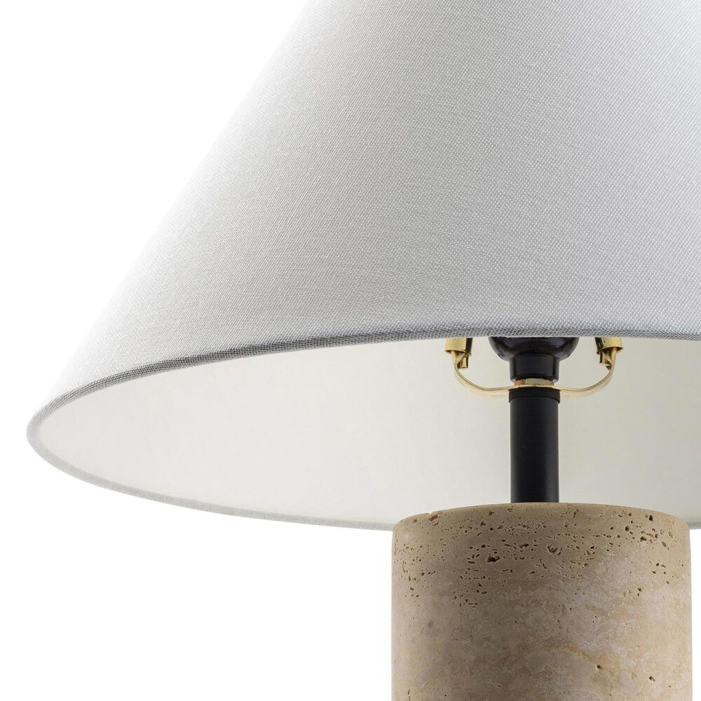 37B Agate Cylinder Table Lamp in Natural Travertine, , large
