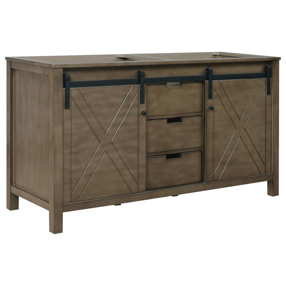 Lexora Home Marsyas 60" Double Bathroom Vanity Cabinet Only in Rustic Brown, , large