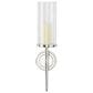 Maple and Jade 23" Single Indoor/Outdoor Wall Mount Candle Holder in Polished Silver and Clear, , large