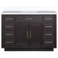 Lexora Home Abbey 48" Single Bathroom Vanity in Black Oak with 2 cm White Quartz Top and Rectangular Sink, , large