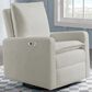 Oxford Baby Uptown Power Swivel Glider Recliner in Boucle White, , large