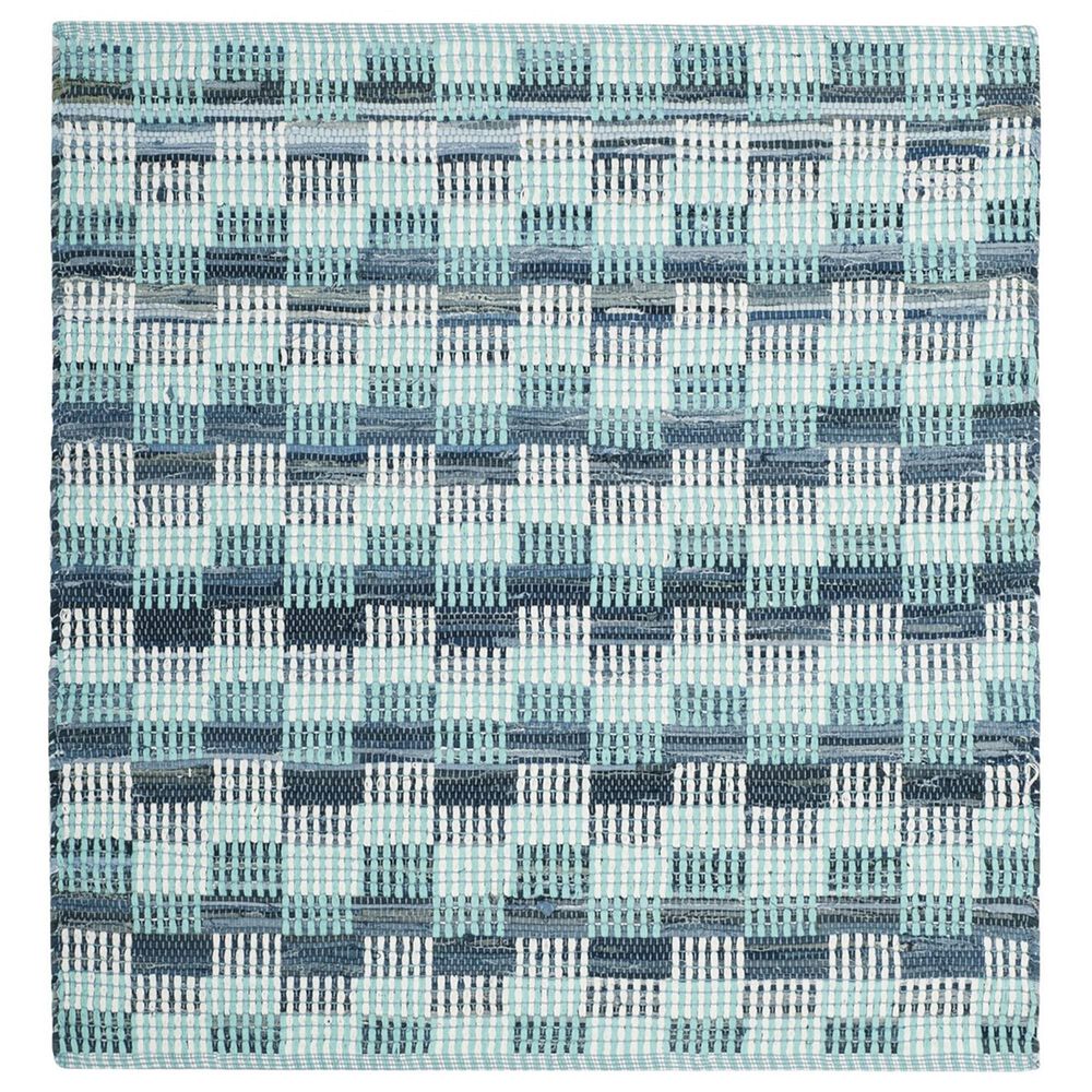 Safavieh Montauk Geometric 4" Square Turquoise and Multicolor Area Rug, , large