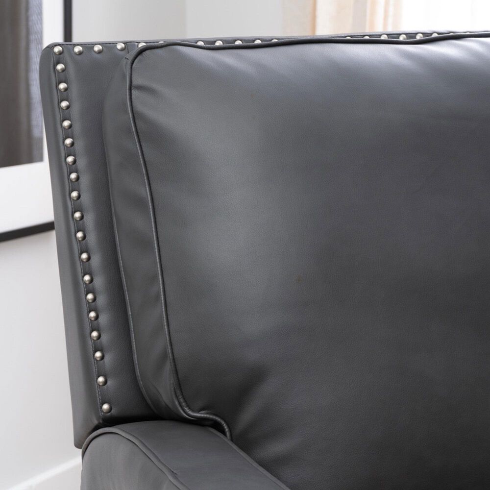 Linon Home Decor Portico Push Back Recliner in Gray, , large