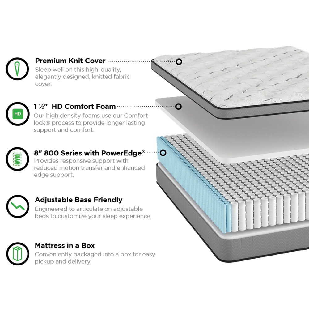 Southerland Lily Plush Euro Top Twin Mattress with High Profile Box Spring, , large