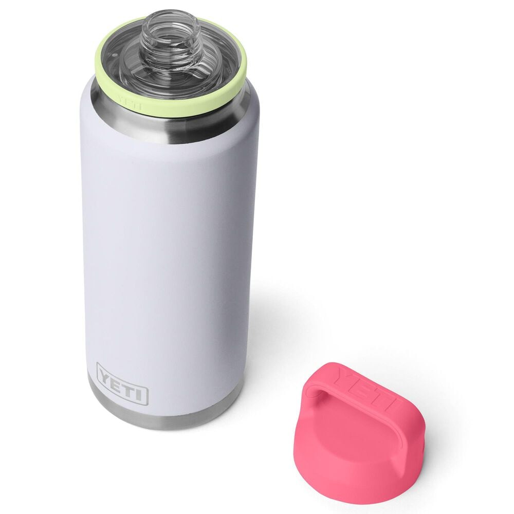 YETI Rambler 36 Oz Water Bottle with Color-Blocked Chug Cap in Mist, Pink and Grasshopper, , large