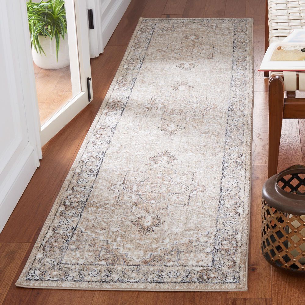 Safavieh Jasmine 2&#39;2&quot; x 9&#39; Ivory and Beige Runner, , large