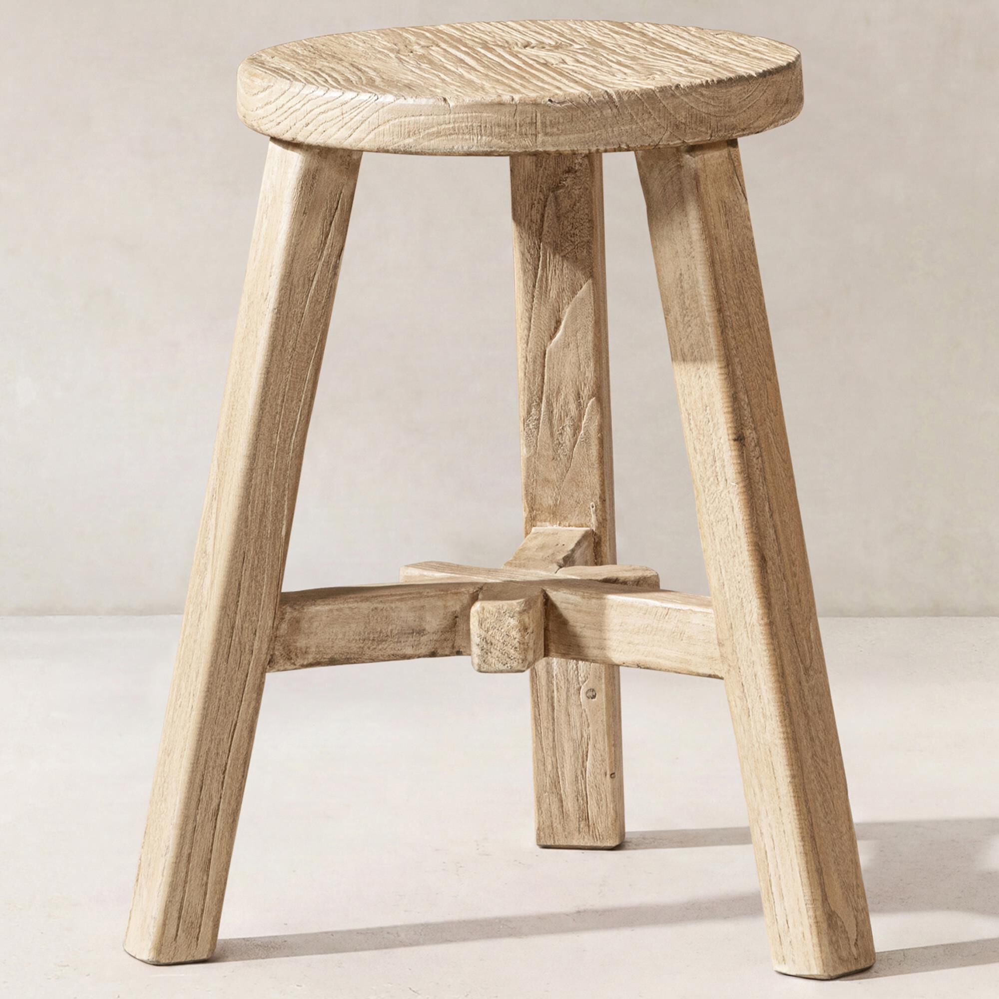Jennifer Taylor Home Linden Stool in Light Natural Brown