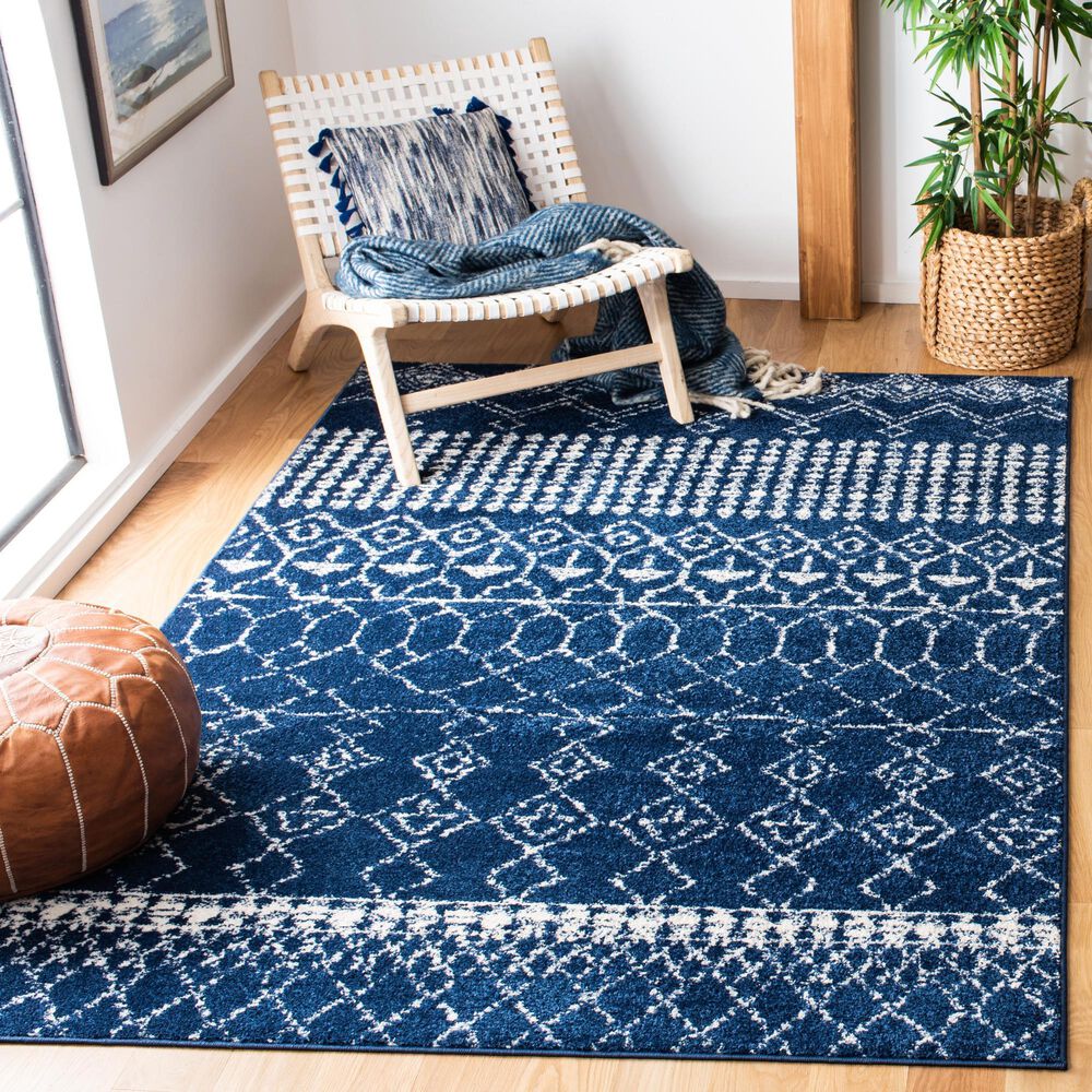 Safavieh Tulum TUL229N 3&#39; x 5&#39; Navy and Ivory Area Rug, , large