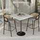 Leisuremod LeisureMod Verve Collection Modern Bar Height Table Black Base with 36 Square Marbleized White Laminated  Top, , large