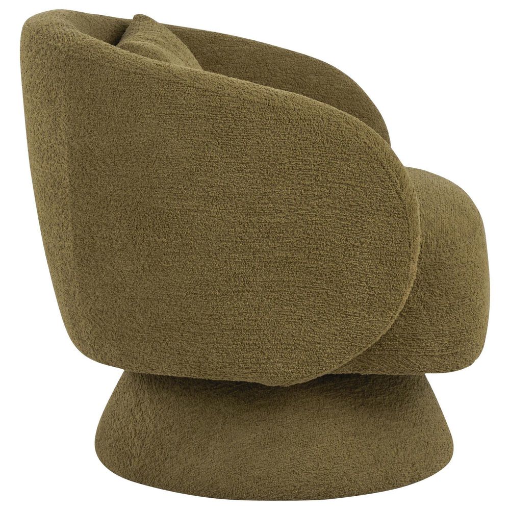 LumiSource Zara Swivel Accent Chair with Pillow in Green, , large