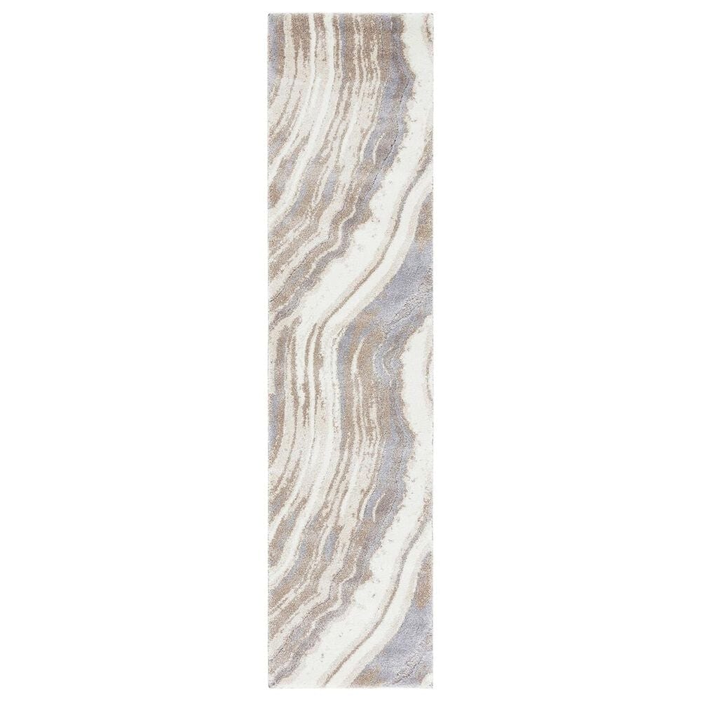 Safavieh Cyrus Shag CYR126A 2"2" x 9" Ivory and Grey Runner, , large