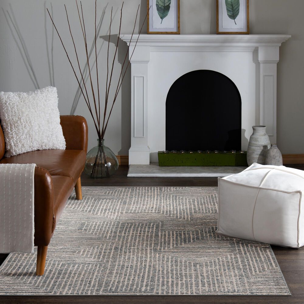 Central Oriental Heirloom Neville Chetwode and Navajo White 5&#39;3&quot; x 7&#39;7&quot; Area Rug, , large