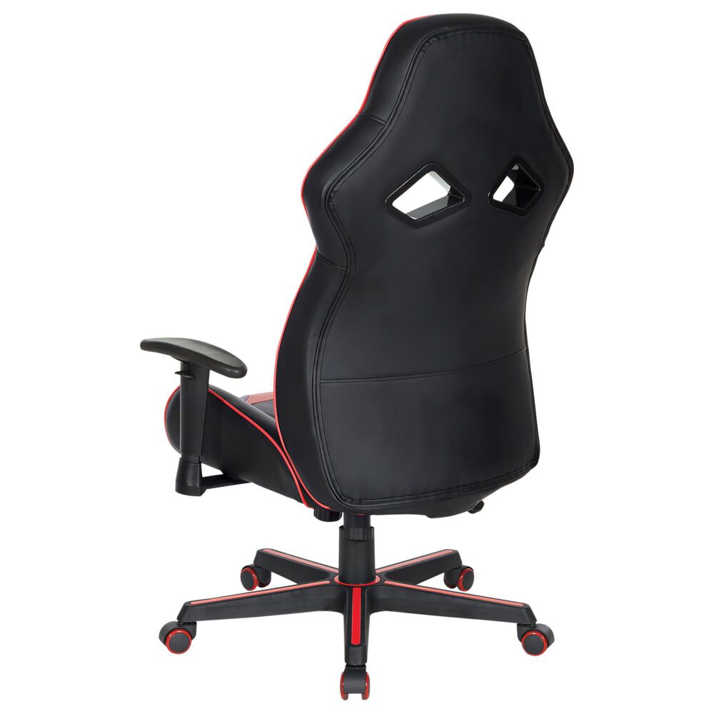 OSP Home Vapor Gaming Chair in Black and Red, , large