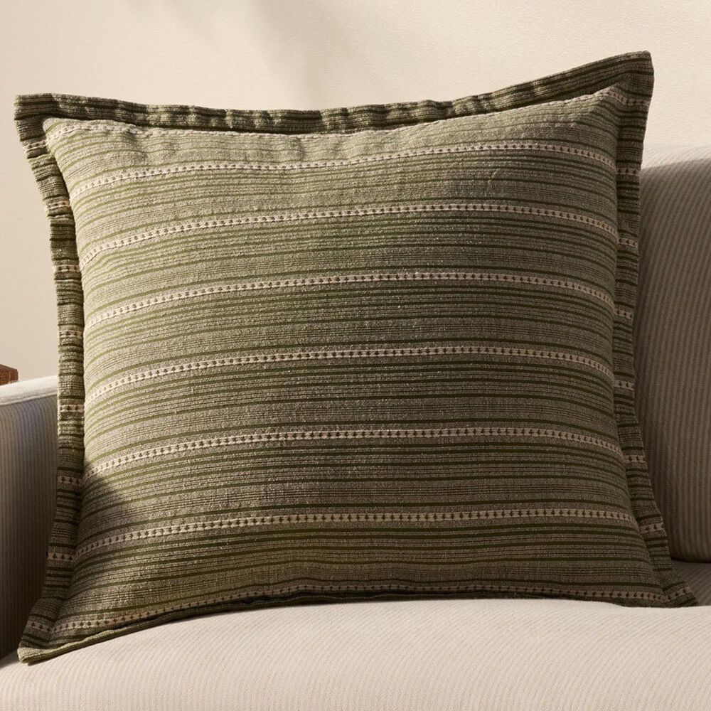 Loloi Howie 22&quot; Square Throw Pillow in Green and Natural, , large