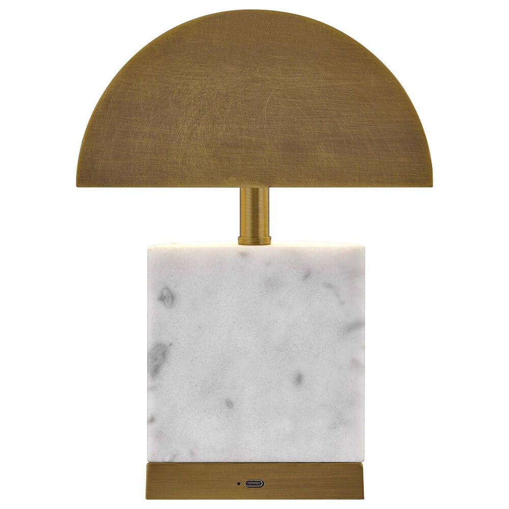 Savoy House Cora 1-Light Portable Rechargeable LED Table Lamp in Brass, , large