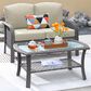 HOMLUX 2-Piece Patio Loveseat and Coffee Table Set in Beige, , large