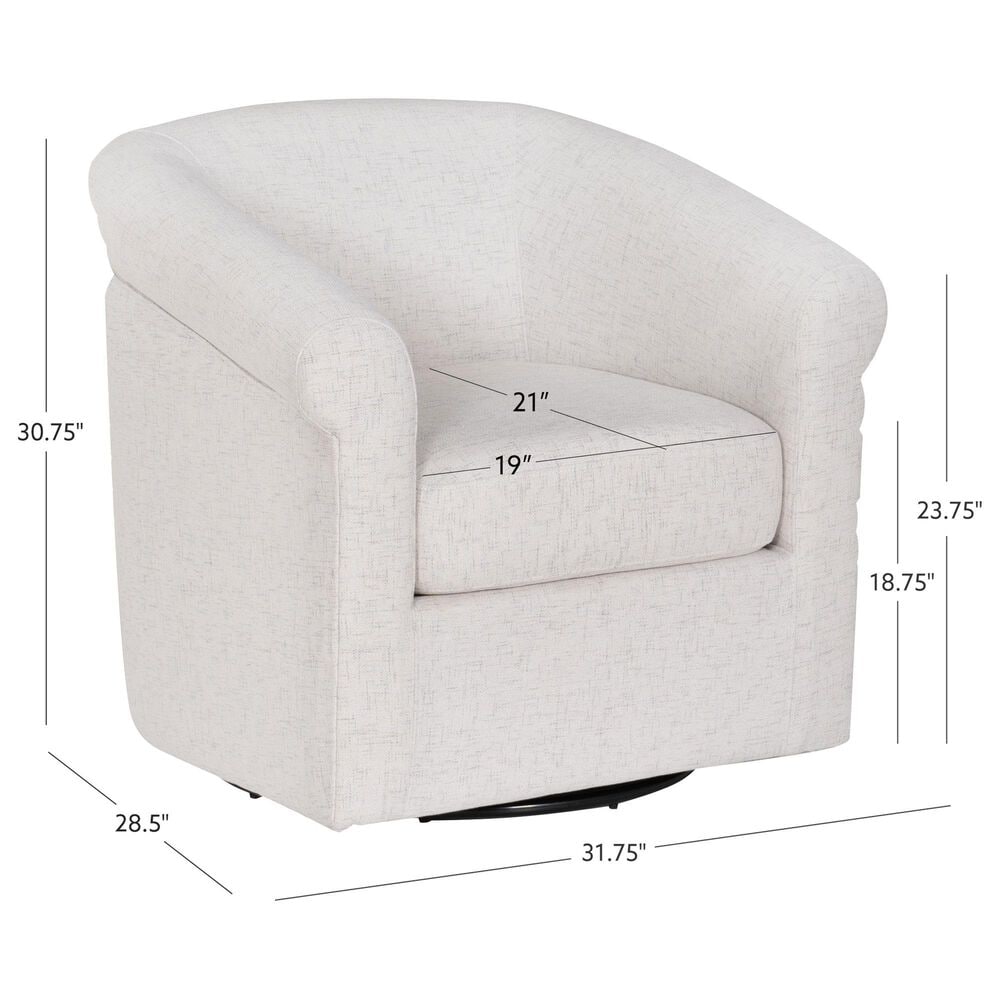 Linon Home Decor Bonnie Swivel Chair in Bone, , large