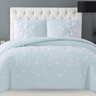 Pem America Christian Siriano Confetti Flowers 3-Piece Full/Queen Duvet Cover Set in Mint, , large