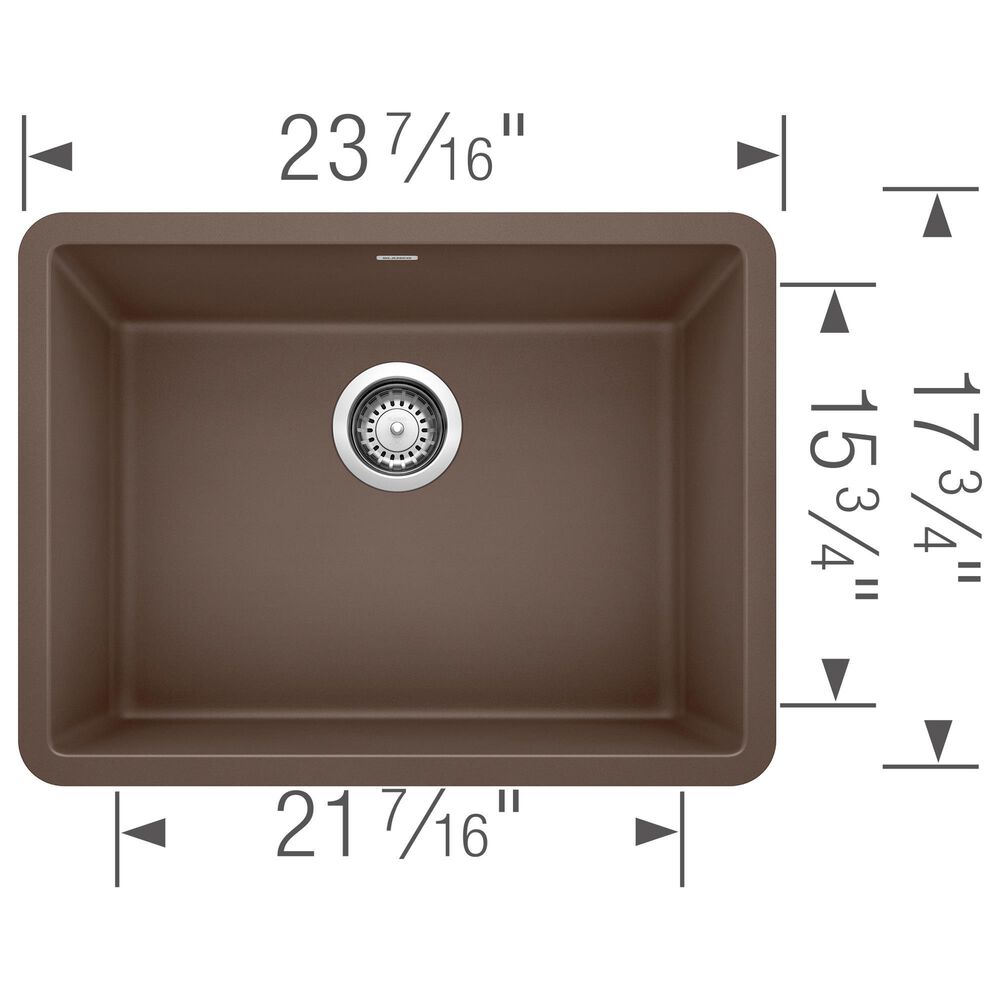 Blanco Precis 23&quot; Single Bowl Kitchen Sink in Cafe, , large