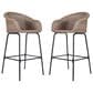 Hearth and Haven Ladd Outdoor Faux Wicker Barstool with Black Metal Frame in Light Brown (Set of 2), , large