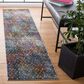 Safavieh Aria 2" x 8" Blue and Ivory Runner, , large