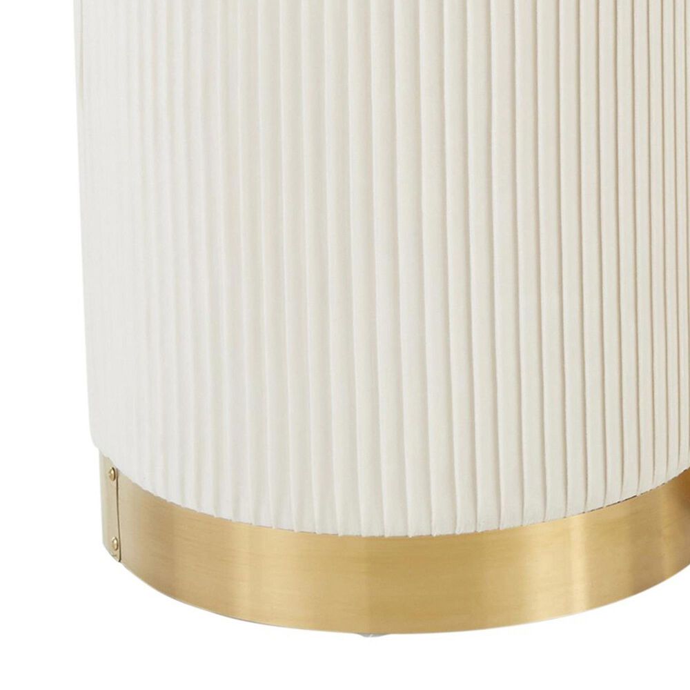 Lumisource Marla 2-Piece Nesting Pleated Ottoman Set in Cream, , large