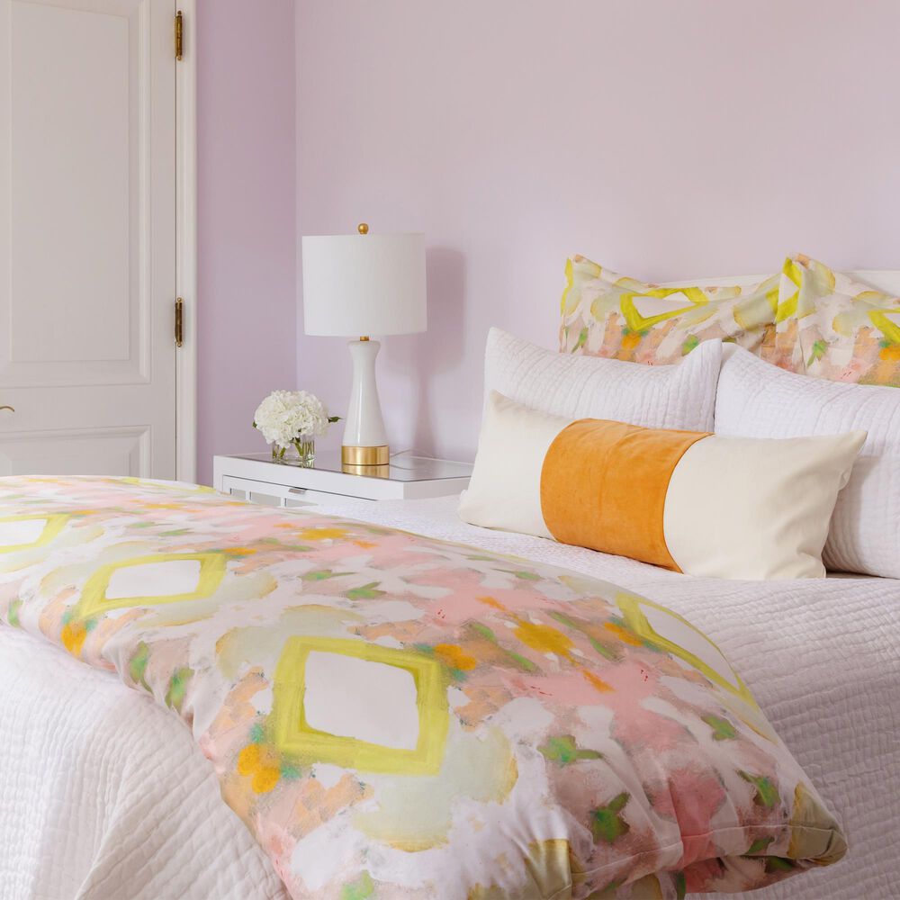 Laura Park Designs White Lotus Full/Queen Bedding in a Bag Comforter Set in Pink and Yellow, , large