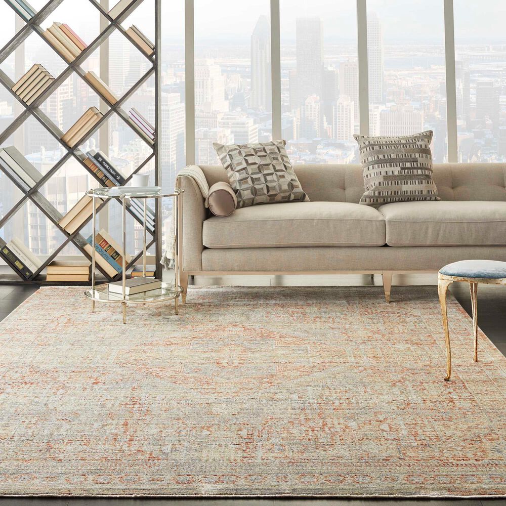 Nourison Lustrous Weave LUW02 7&#39;10&quot; x 10&#39;2&quot; Gray and Brick Area Rug, , large