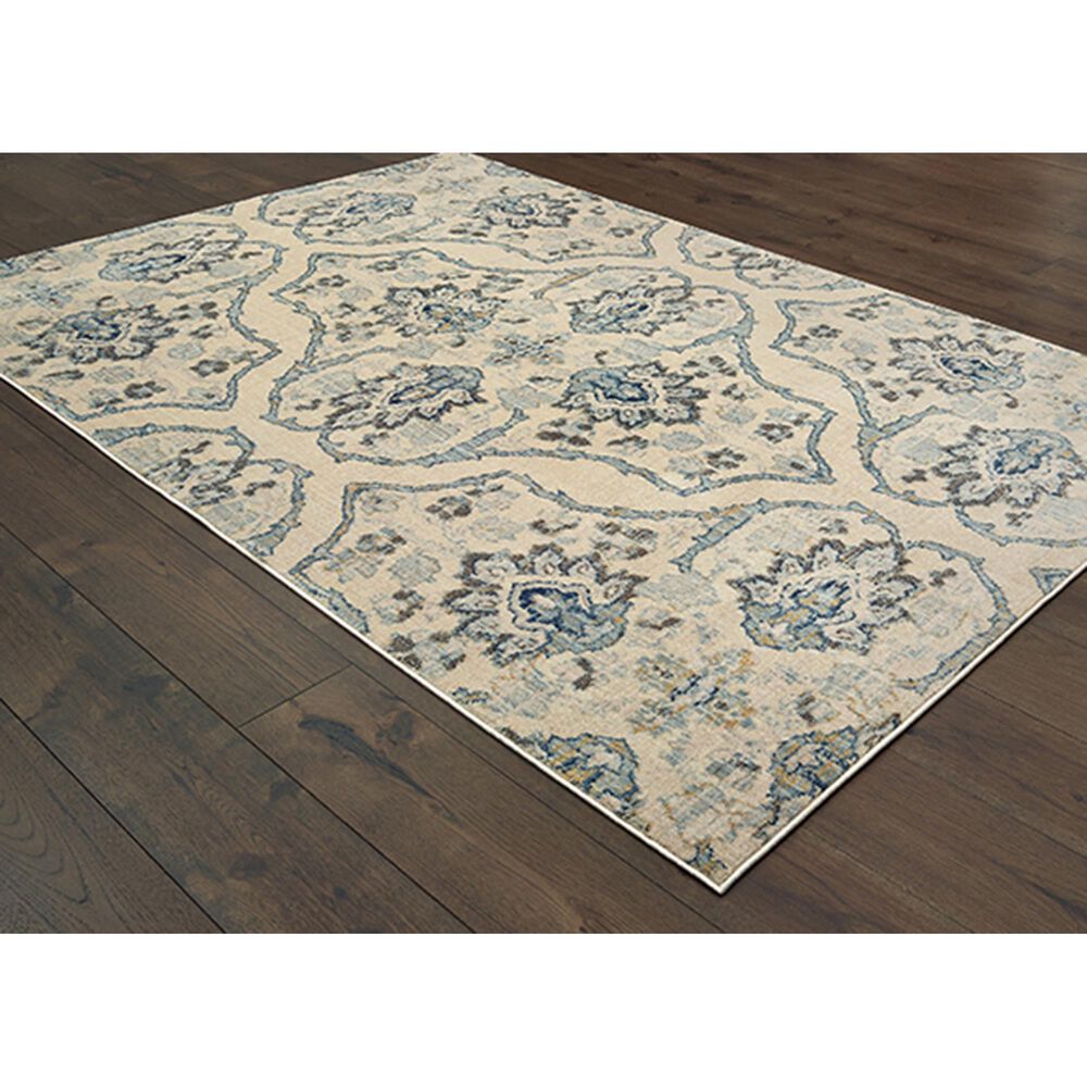 Oriental Weavers Pandora 5502W 9&#39;10&quot; x 12&#39;10&quot; Ivory and Blue Area Rug, , large