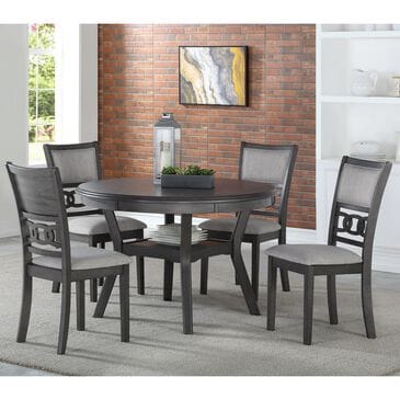 New Heritage Design Gia Dining Table and 4 Chairs in Gray/Gray, , large