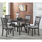 New Heritage Design Gia 47" Round Storage Dining Table and 4 Upholstered Dining Side Chairs in Gray/Gray, , large