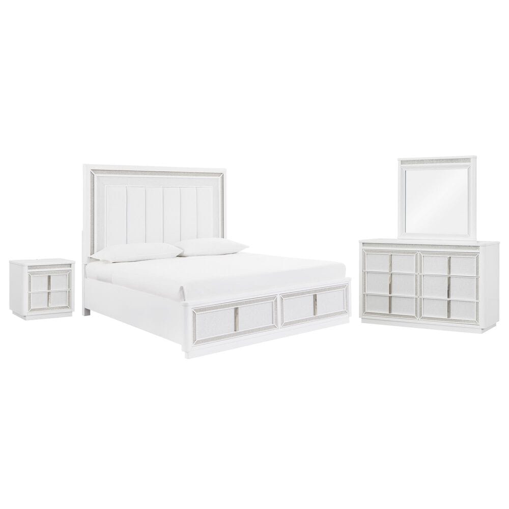 Millenium Chalanna 4-Piece California King Bedroom Set in White Lacquer, , large