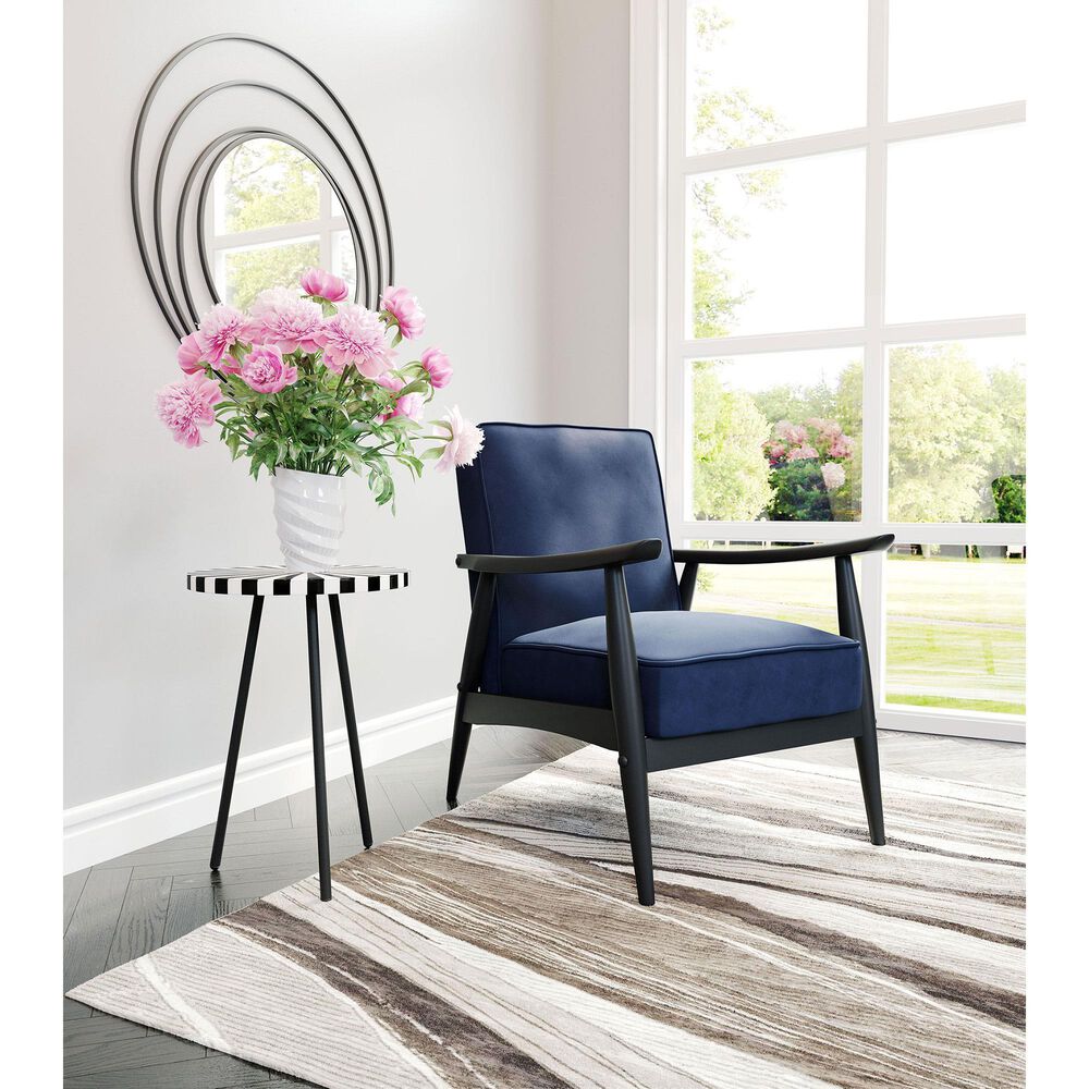 Zuo Modern Rocky Arm Chair in Blue and Black, , large