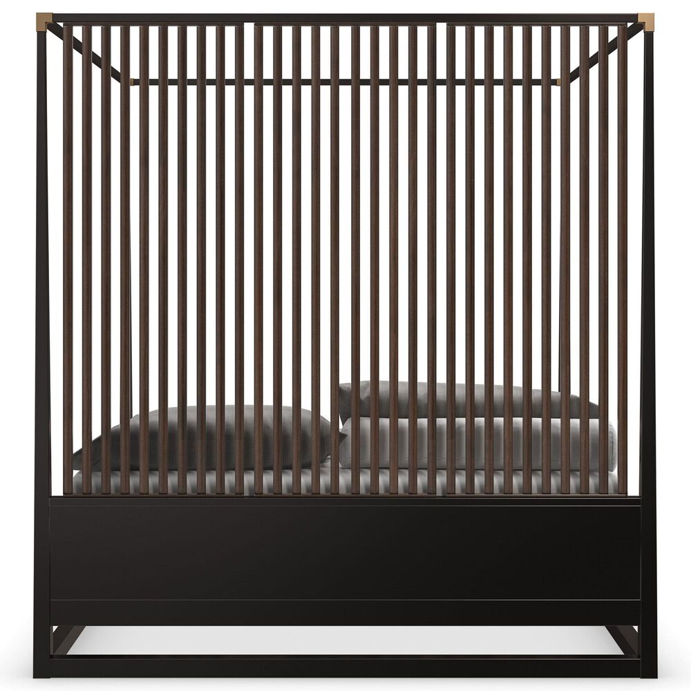 SCHNADIG Pinstripe Capony King Bed in Dark Chocolate and Rich Walnut, , large
