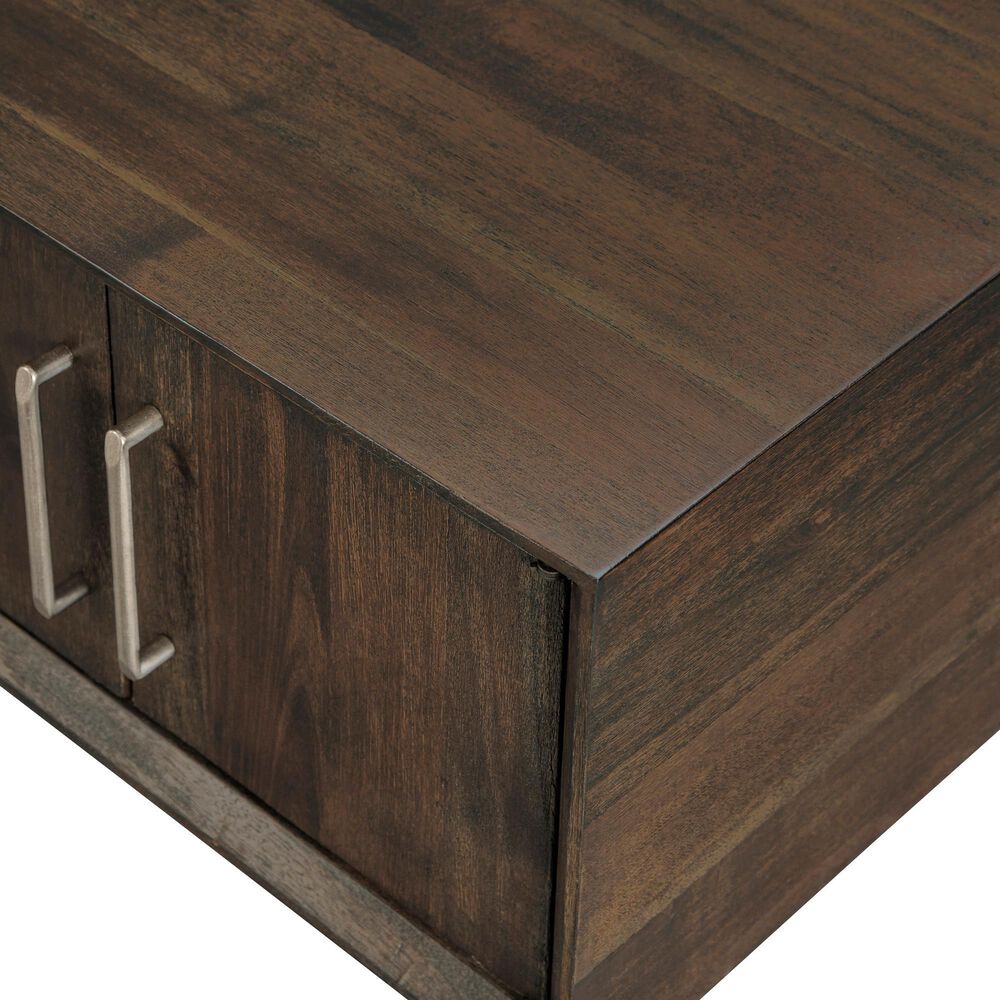 Signature Design by Ashley Kisper Square End Table in Dark Brown Nebraska Furniture Mart
