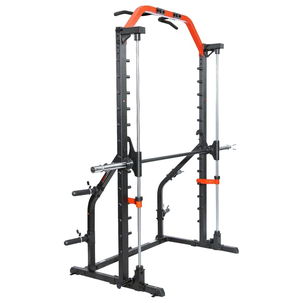 Sunny Health &amp; Fitness Essential Series II Smith Machine Squat Rack in Black and Red, , large