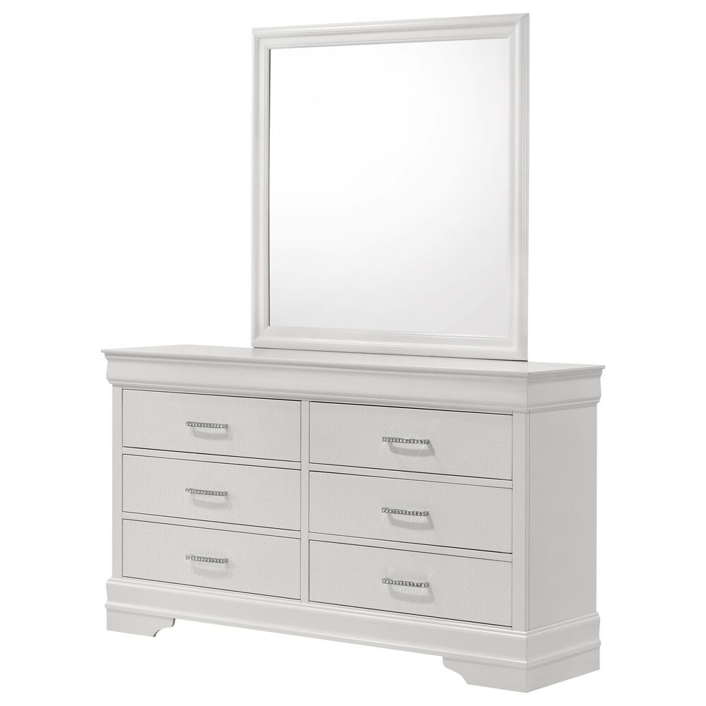 Crown Mark Amalia 5-Piece Full Bedroom Set in White, , large