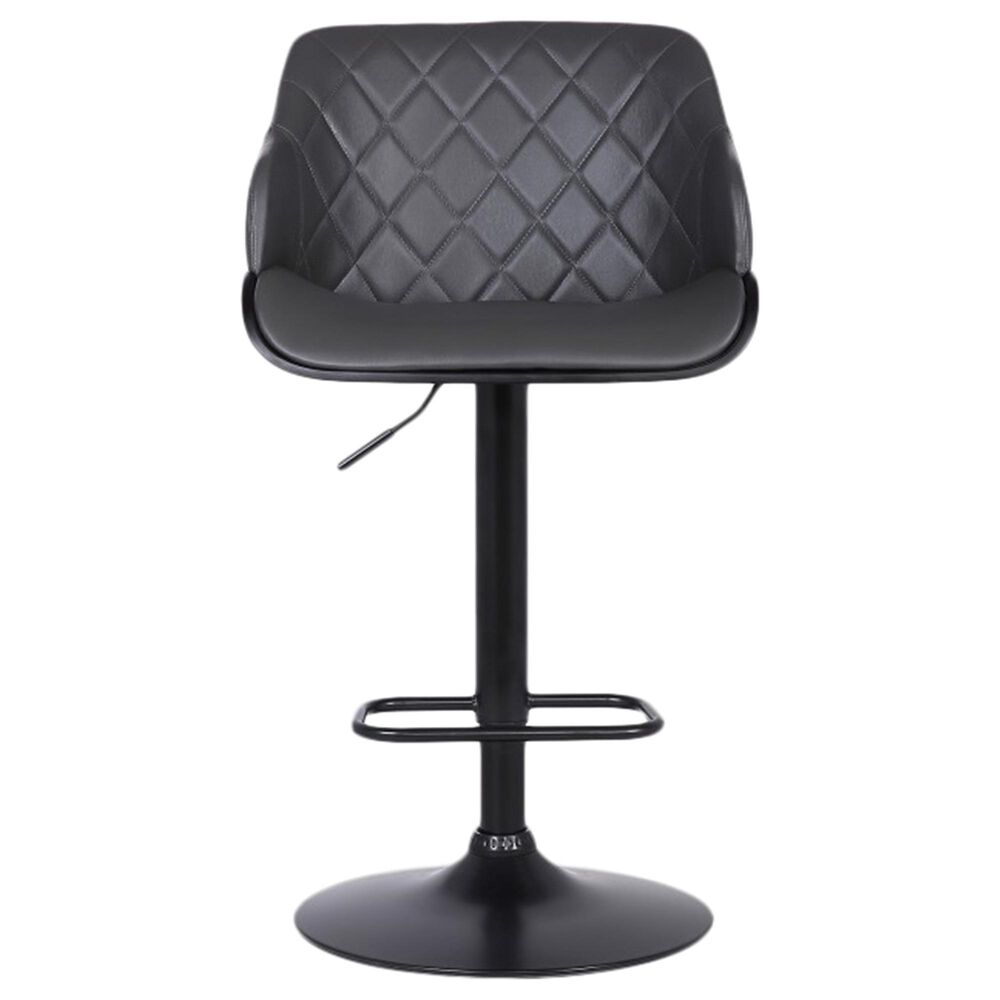 Blue River Toby Adjustable Height Bar Stool in Grey Faux Leather and Black, , large