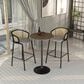 Leisuremod LeisureMod Verve Collection Modern Bar Height Table Black Base with 27 Round Dark Walnut MDF Top, , large