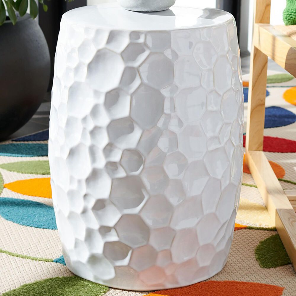 Safavieh Bayon Garden Stool in White, , large