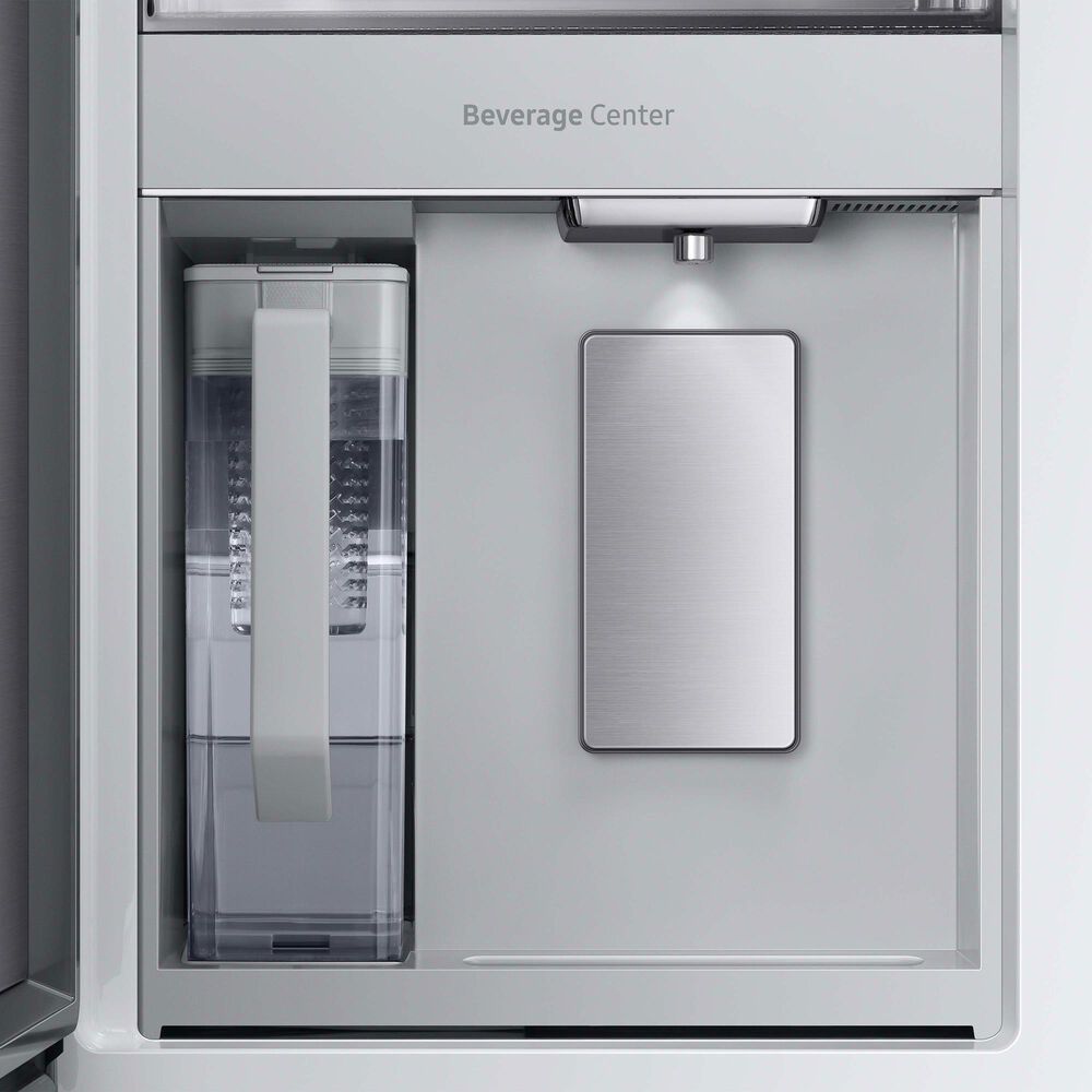 Samsung Bespoke 29 Cu. Ft. French Door Refrigerator with White Glass Family Hub Panel Included - Additional Panels Sold Separately, , large