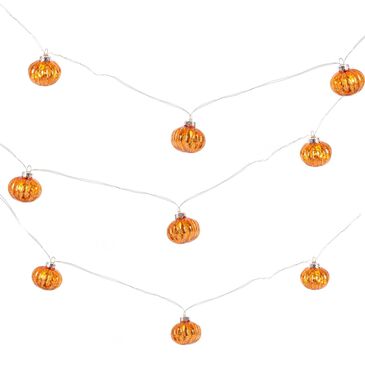 The Gerson Company 12.4" Pumpkin Light String with 20 LED Lights in Orange, , large