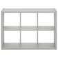 HOMLUX 6-Cube Reversible Open Back Bookshelf in Light Grey, , large