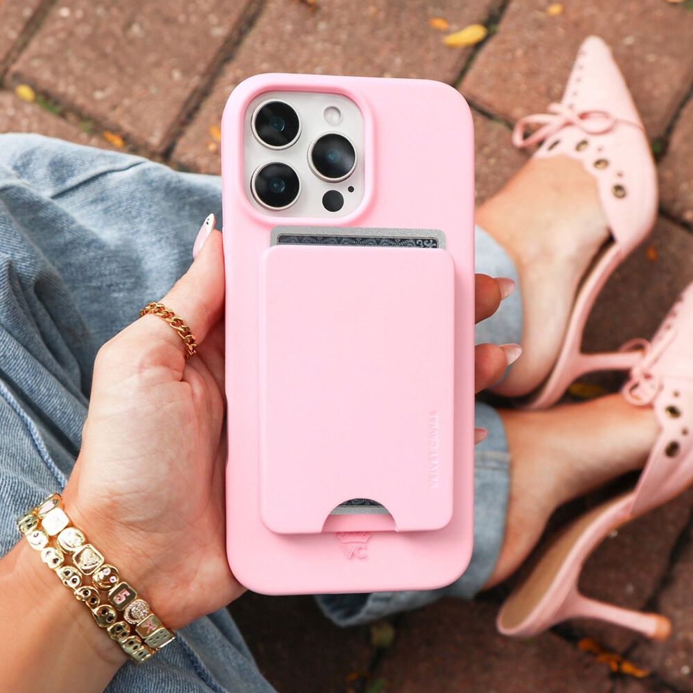 Velvet Caviar MagSafe Phone Wallet in Strawberry Milk, , large